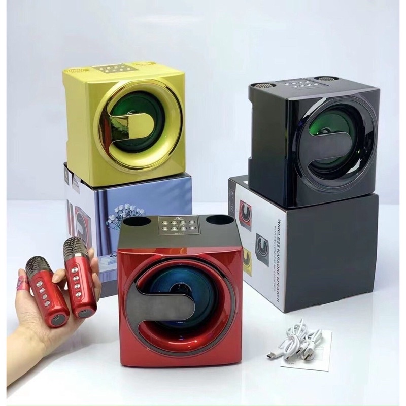 Loa Bluetooth Karaoke YS-207. Tặng Kèm 2 Micro Không Dây