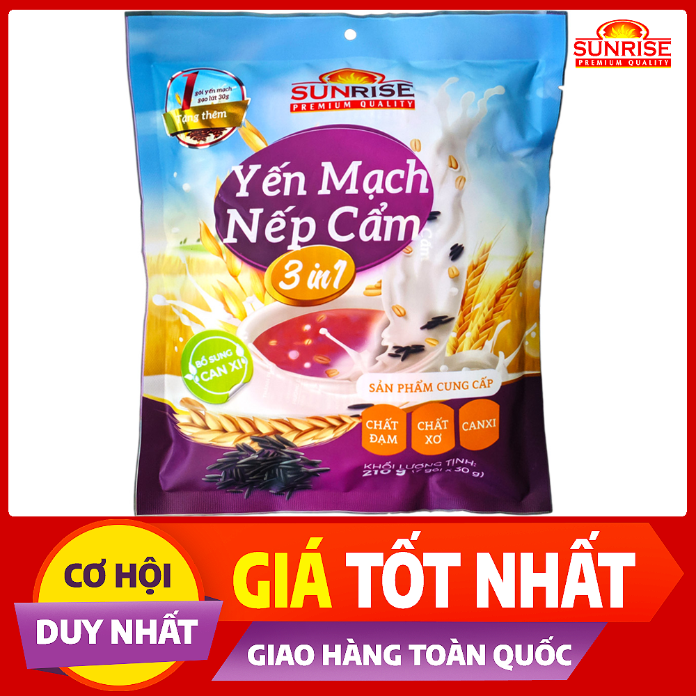 Yến mạch Úc nguyên chất 3 trong 1 - Thêm vị nếp cẩm 210g
