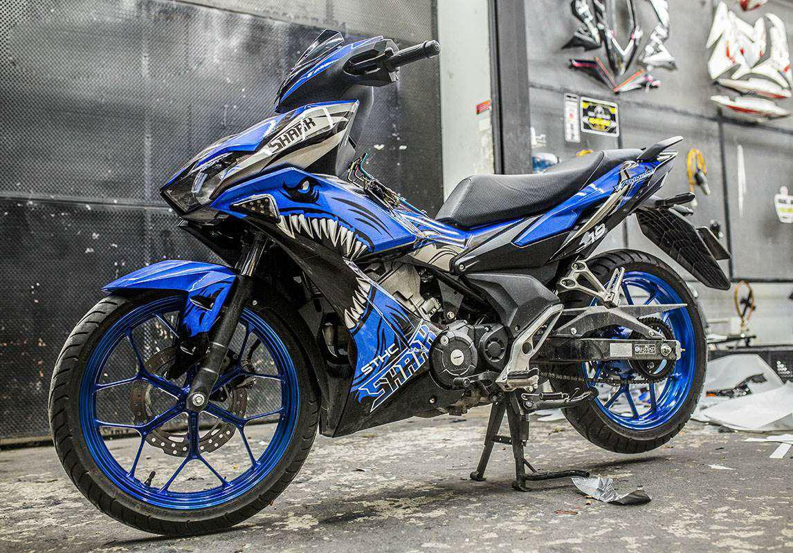 Tem trùm Winner X cá mập xanh dương shark - Độ dán team trùm decal xe máy Winner X cá mập xanh dương shark - Team trùm decal xe máy Winner X rẻ đẹp và chất