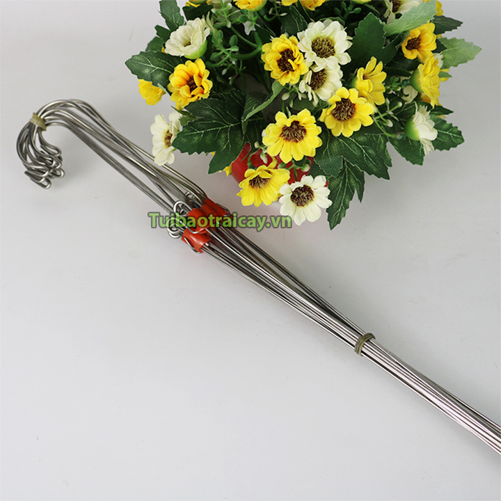 10 móc treo lan bằng inox loại 3 dây dài 70 cm