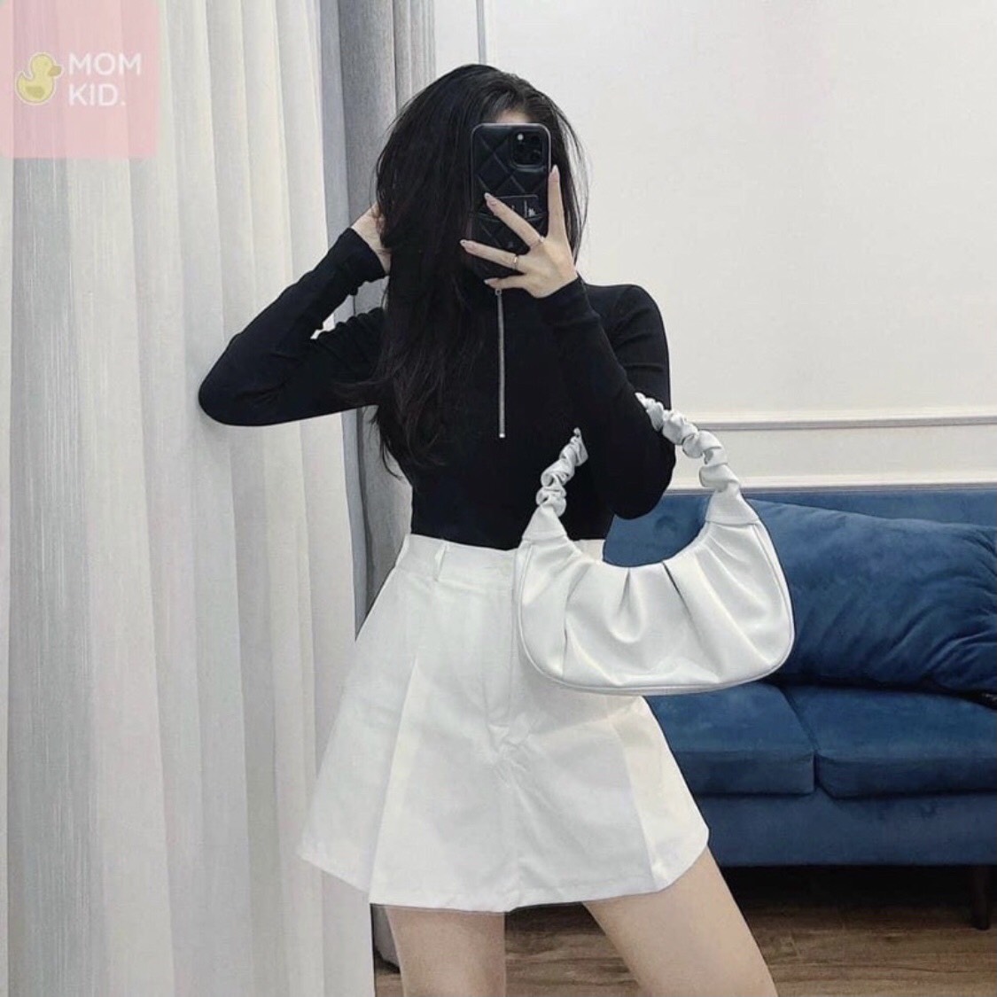 Chân váy kaki basic xếp ly mẫu mới KT_002