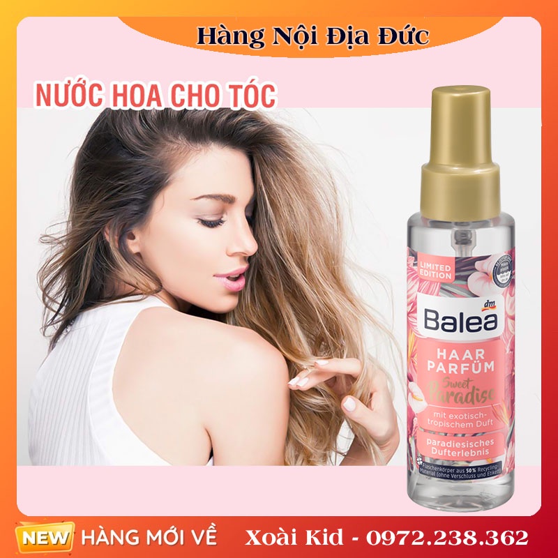 Bộ Kem làm phồng tóc, dầu dưỡng tóc, bột phồng tóc, xịt nước hoa tóc Balea của Đức- Date mới Đủ Bill