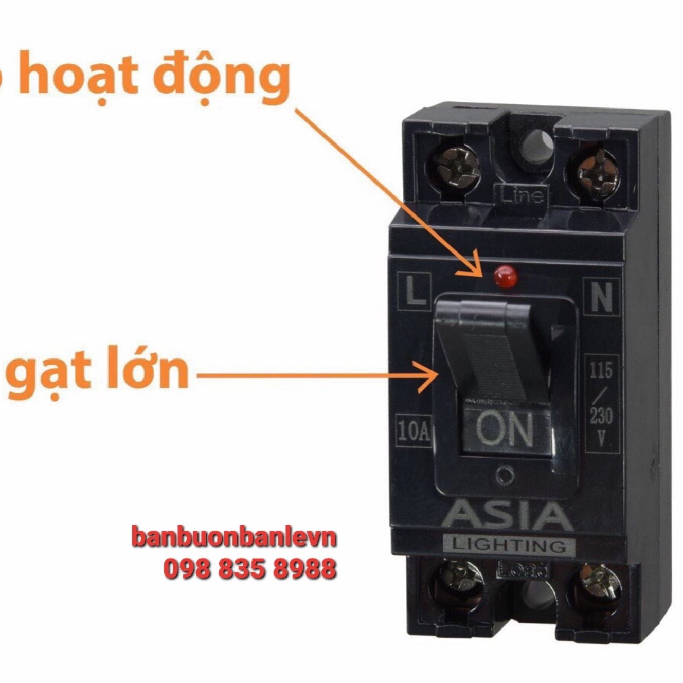 Cầu dao tự động aptomat 2p1e asia