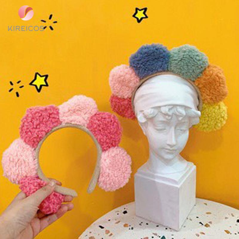 [HCM]Cài Tóc Bông Hoa Lông Xù Nhiều Màu - kireicos