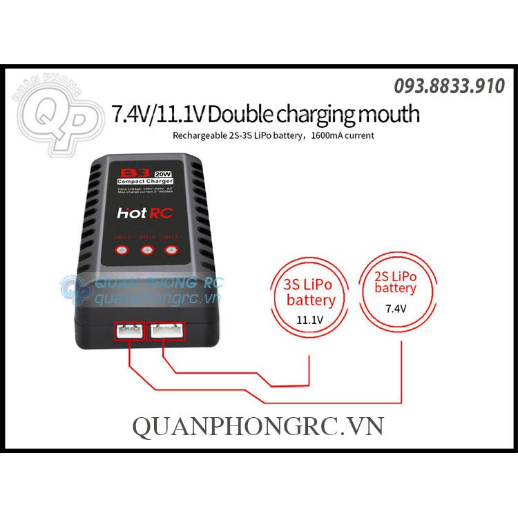 Sạc Hot RC B3 10W/20W cho pin 2-3S