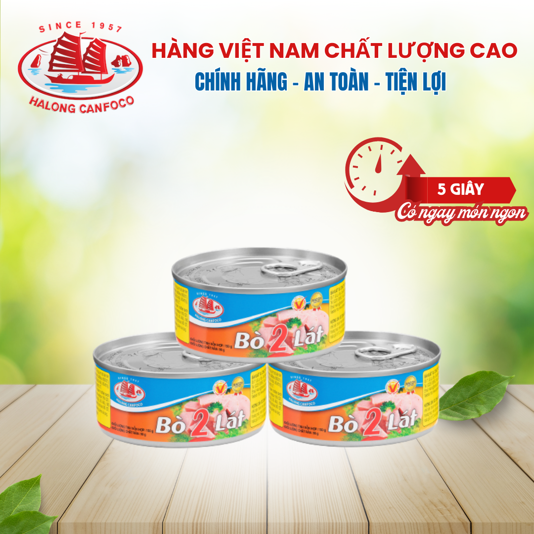 Combo 3 Hộp Bò 2 Lát - Đồ Hộp Hạ Long