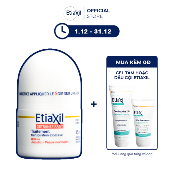 [Mùa kèm 0đ gel tắm khử mùi Etiaxil 200ml) Lăn khử mùi Etiaxil 15ml
