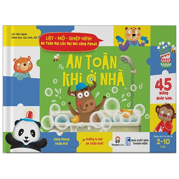 Fahasa - Lật - Mở - Ghép Hình - An Toàn Khi Ở Nhà - An Toàn Mọi Lúc Mọi Nơi Cùng Panda