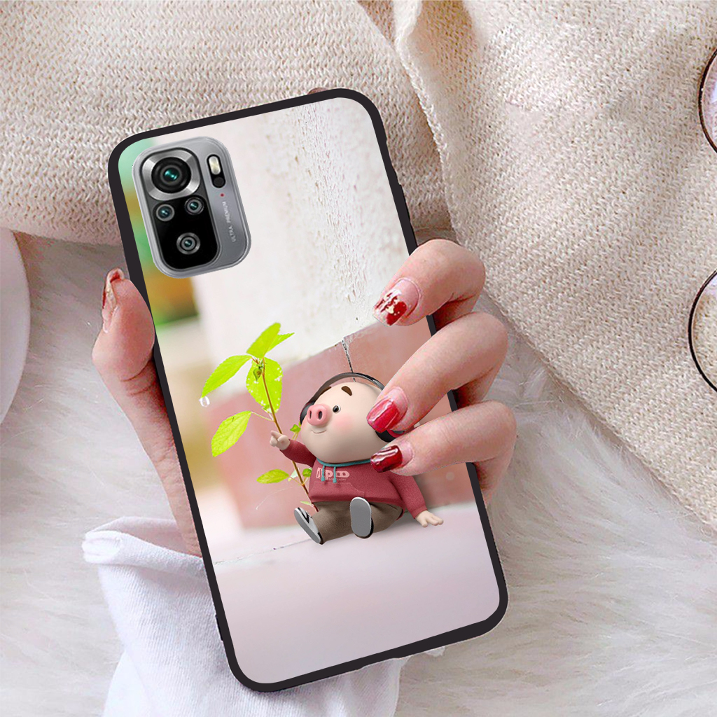 Ốp lưng Xiaomi Redmi Note 10S viền dẻo TPU BST Pig Cute