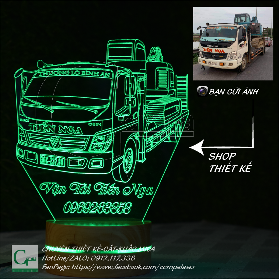 LED lamp Mica 3D shape car truck, Ben, pull head design according to the requirements