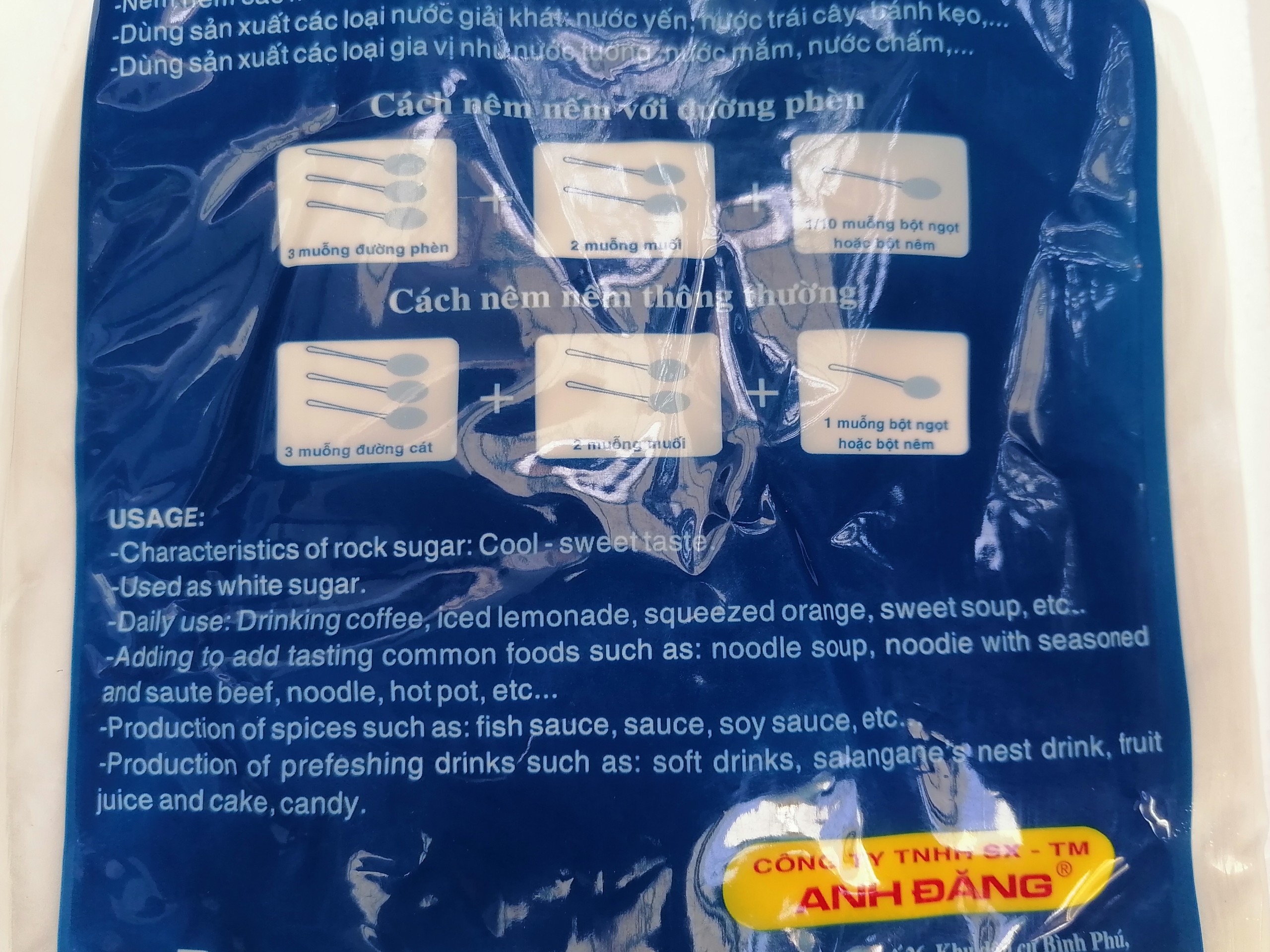 [Túi 1 Kg] ĐƯỜNG PHÈN BỘT [VN] ANH ĐĂNG Rock Sugar Powder