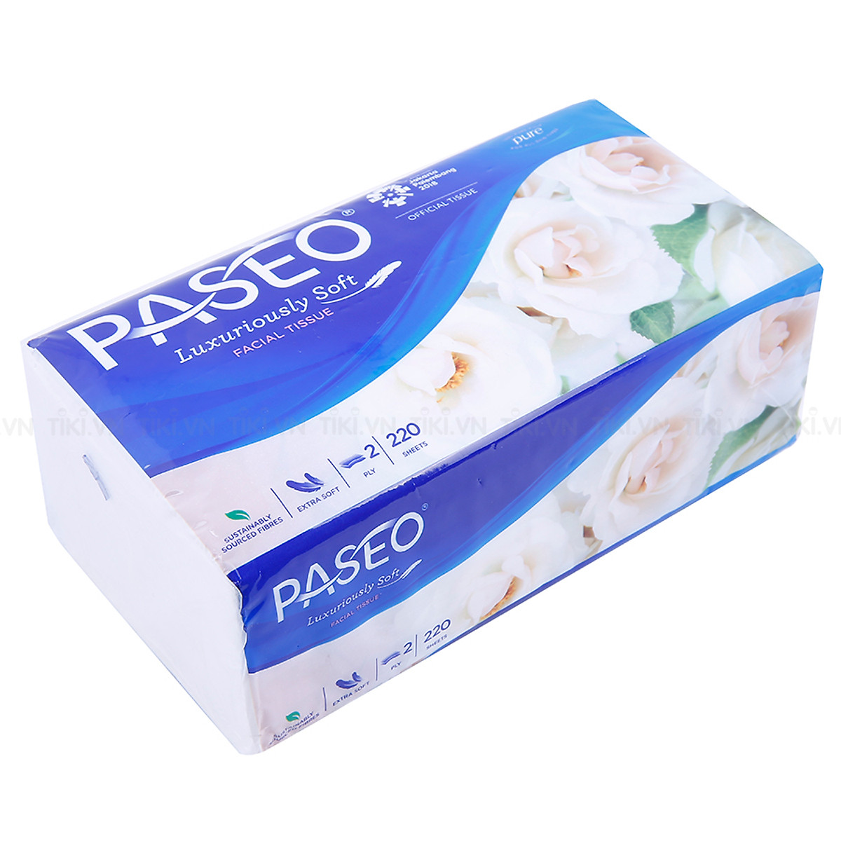 Khăn giấy Paseo 220 tờ ( hoa Hồng Trắng Vàng)