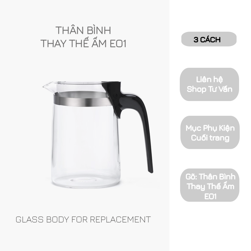 Bình lọc trà thủy tinh thông minh Samadoyo E01 0.5L