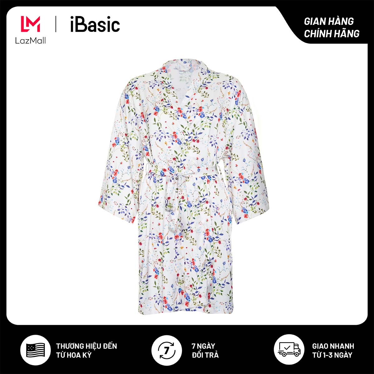 Áo choàng kimono iBasic lụa satin SW055