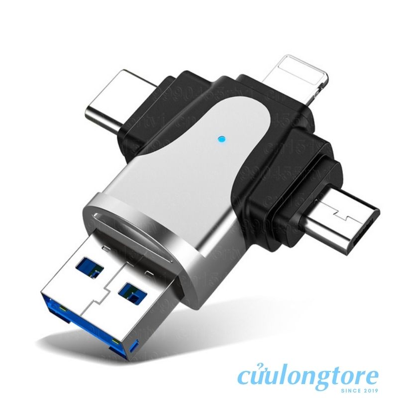 Memory Card Reader 3.0 OTG 4 In 1 TF Card Micro SD multifunction camera iphone type c micro usb high speed for phone computer