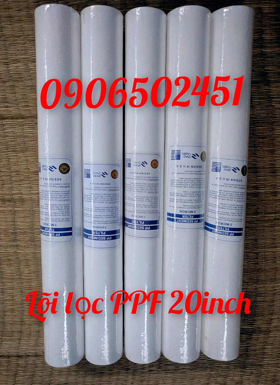 Combo 5 Cây lõi lọc nước số 1 PPF ly 20inch Tem chuẩn
