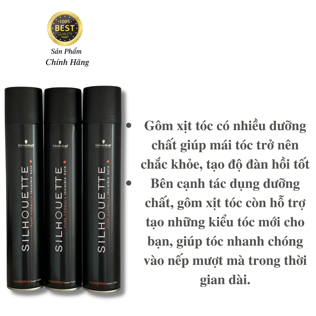 Keo xịt tóc SILHOUETTE gôm xịt tóc nam tạo kiểu tóc giữ nếp siêu cứng