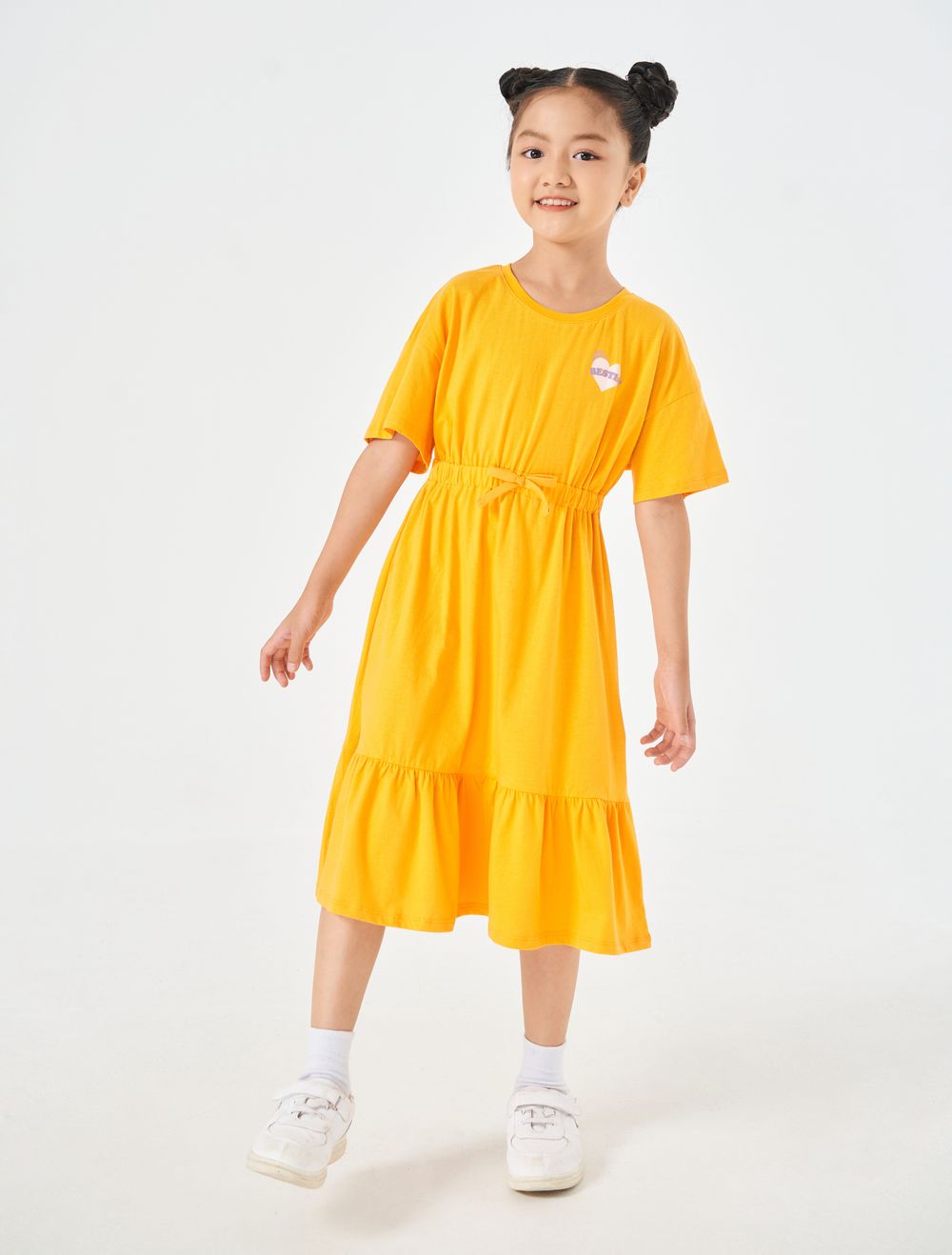 [15-17.5 VOUCHER TỚI 400K] Váy thun thắt eo bé gái CANIFA 100% cotton 1DS22S023