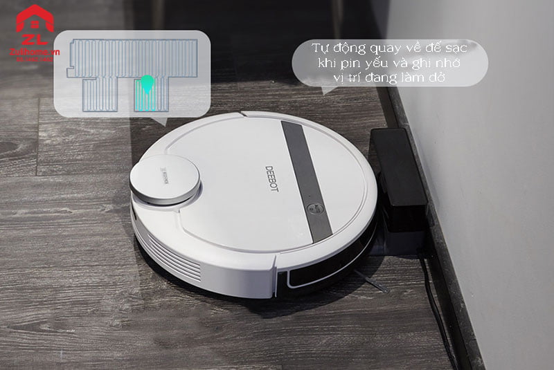 Robot hút bụi lau nhà ECOVACS DEEBOT DE55 - DE53 ( tặng khay lau nhà, tặng tài khoản APP, có tường ảo)