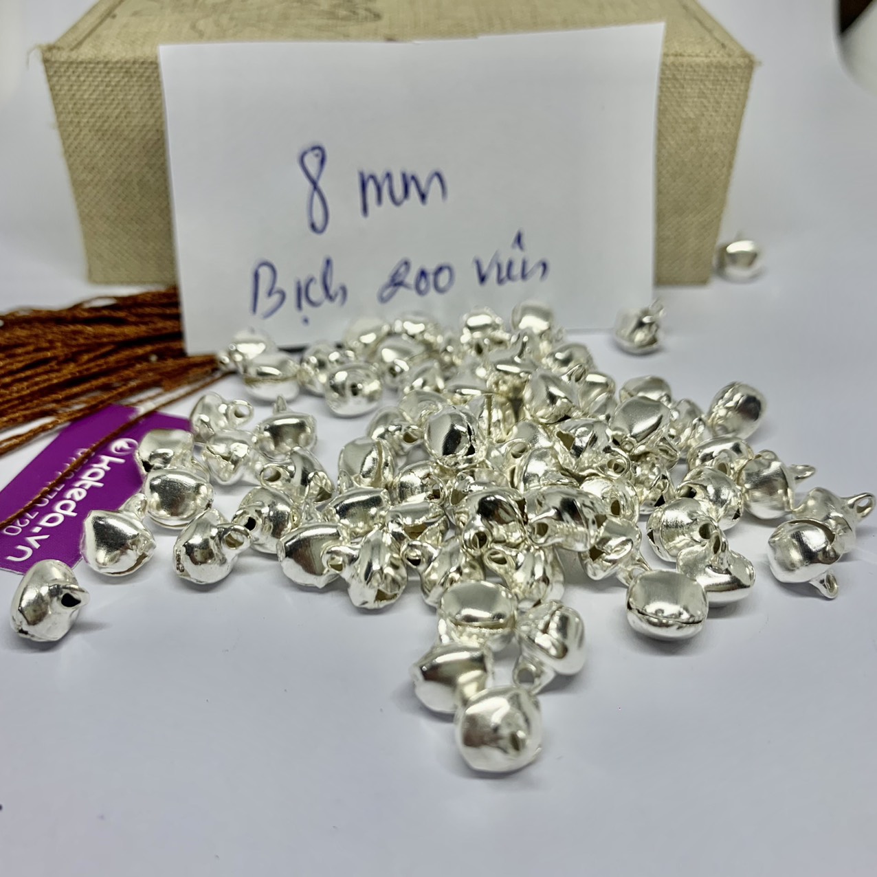 Chuông bạc loại thường 6/8/10/12/14mm (Quý khách xem kỹ mô tả để chọn size)