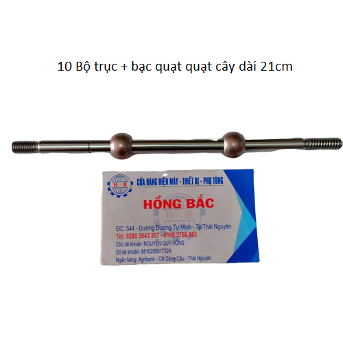 10 bộ trục và bạc quạt cây trục dài 21 cm