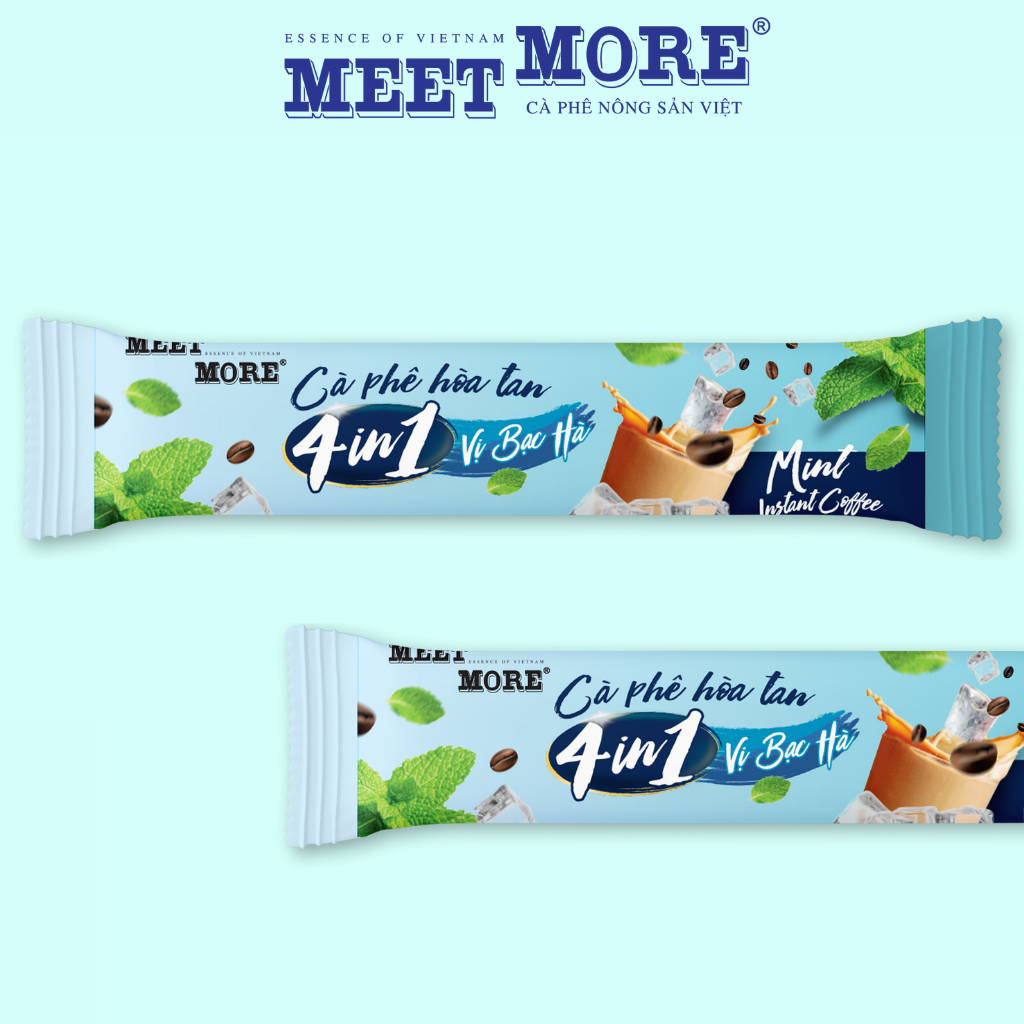 Combo 2 Hộp Cà Phê Hòa Tan Vị Xoài Và Bạc Hà Meet More (15Gói/18Gram/Hộp) - Cà phê nông sản Việt