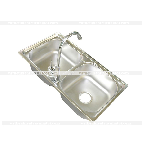[HCM]Bồn rửa chén 2 ngăn inox – Model 7843LK