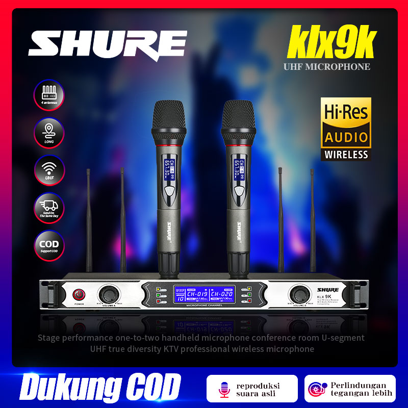 [ MODE 2023 ] Micro Không Dây SHURE KLX-9K Bãi Mỹ Xịn - Mic Karaoke Gia Đình, Sân Khấu -  Bắt Sóng Xa, Chống Nhiễu Chuyên Nghiệp, Sóng Mạnh, Âm Thanh Trung Thực, Chống Hú Rít, Không Vỡ Tiếng BH 12 THÁNG