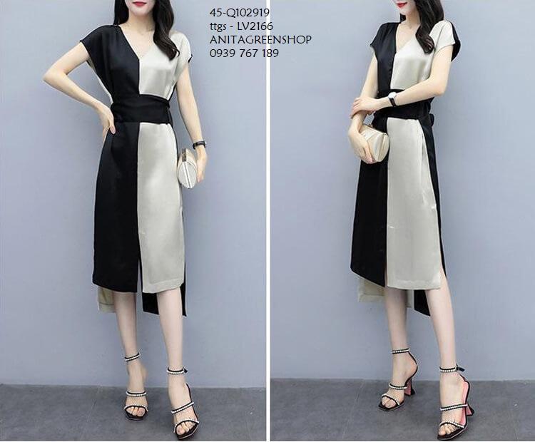 Q102919 ĐẦM PHỐI MÀU CỘT NƠ