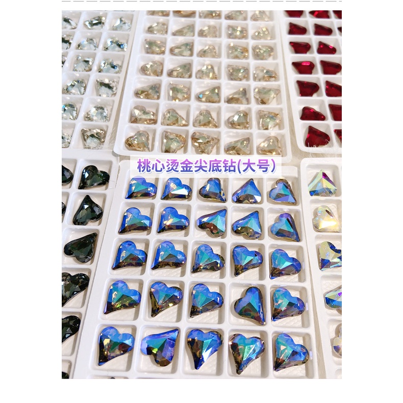 Đá khối nail trái tim gắn móng