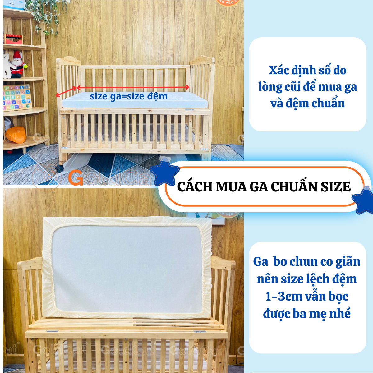Ga Cũi Cho bé Goldcat (Cắt Theo Kích Thước Yêu Cầu)
