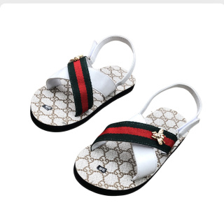 sandal nam nữ thế giới dép sandal đế kem mờ gg 1 quai trắng 1 quai dù hậu trắng đủ màu đủ size thumbnail