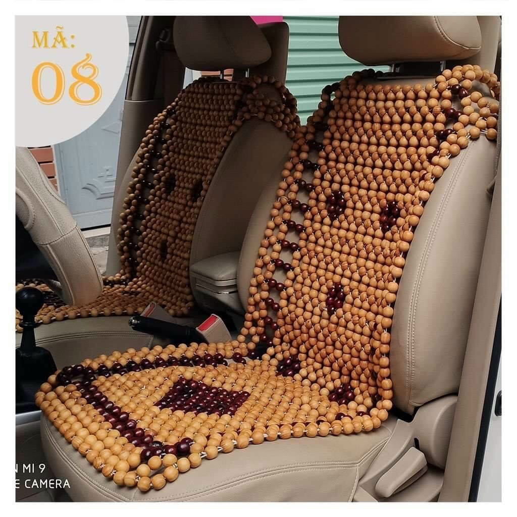 Lót Ghế Ô Tô Hạt Gỗ Đan Hoa - Gỗ Thông Lào - Mùi Tự Nhiên - Cho Xe 4-5-7 Chỗ, Xe Bán Tải, Xe Tải