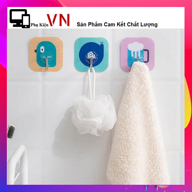 Móc dán tường chịu lực tốt 3d siêu dính kích thước 7.5x8.5 cm treo đồ gọn gàng, tiết kiệm không gian