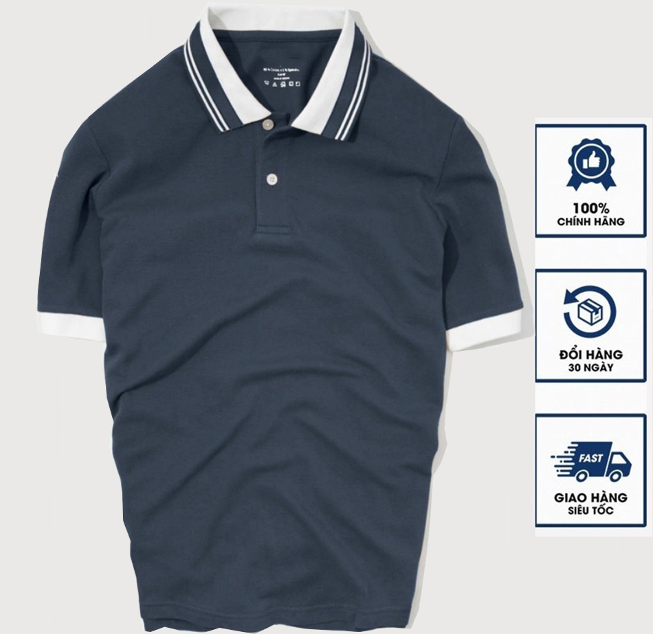 Áo thun nam POLO PHỐI VIỀN vải thun cotton 4 chiều co dãn mịn mát sang trọng lịch lãm-PLOVIEN212