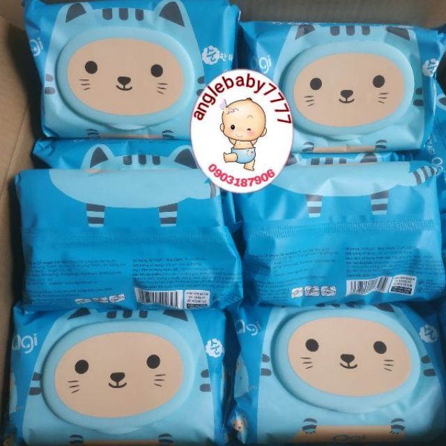 08 gói khăn ướt agi không mùi 80 tờ (Hàn Quốc)