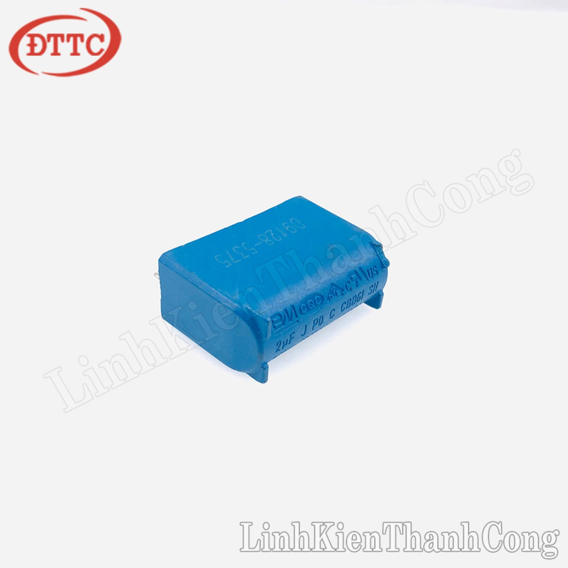 Tụ 2uF 450VAC BM Đứng Xanh (Tháo Máy)