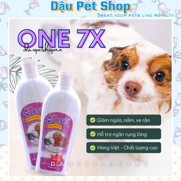 Sữa tắm One 7x hỗ trợ ngừa nấm, ghẻ, ngứa, ve rận cho thú cưng