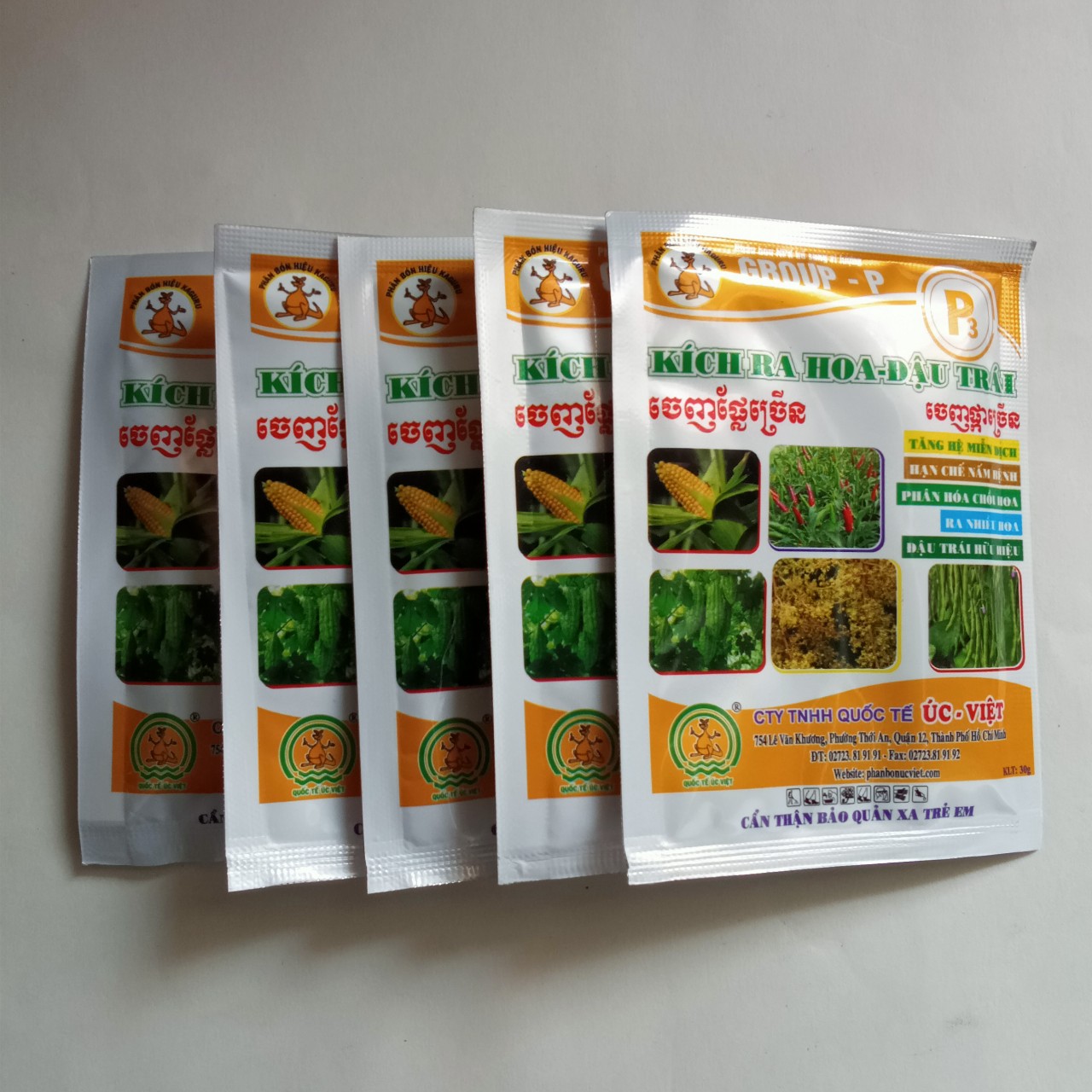 Kích ra hoa đậu trái gói 30g, dùng cho hoa màu, ớt, dưa, khổ qua (giá bán 10 gói)