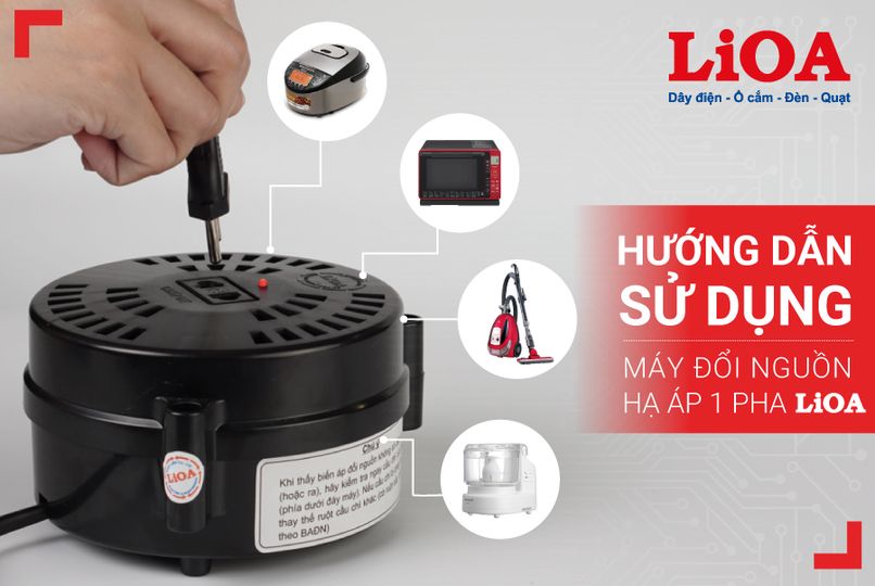 Biến Áp Đổi Nguồn LIOA 1000/1200/1500/2000VA (Nguồn Vào 220V / Nguồn Ra 100-120V)