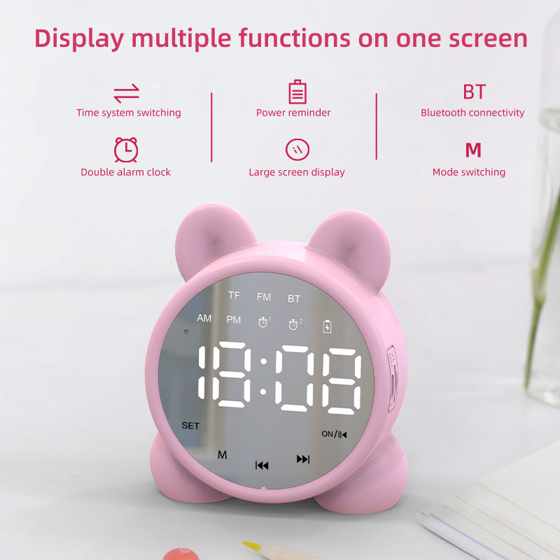 Loa Bluetooth Mini P1 Kiêm Đồng Hồ Báo Thức