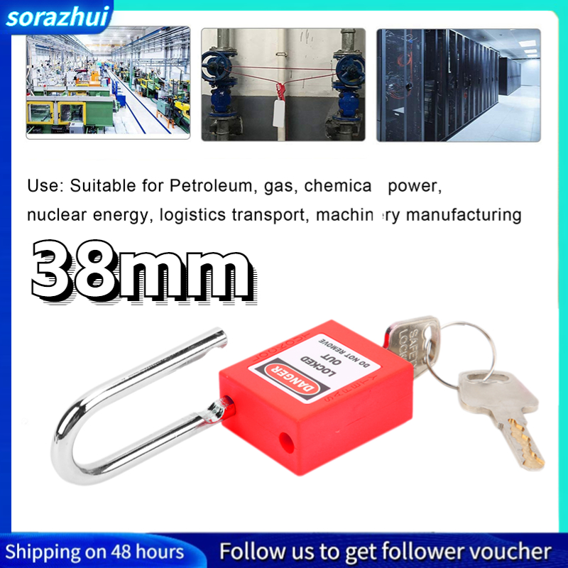 38mm Lockout Lock Insulation Safety Engineering LOTO Padlock for Machinery Manufacturing Red