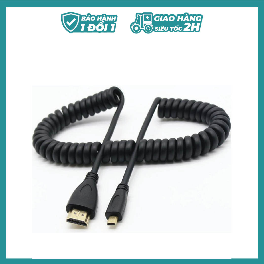 Dây cáp hdmi to micro hdmi dạng lò xo xoắn