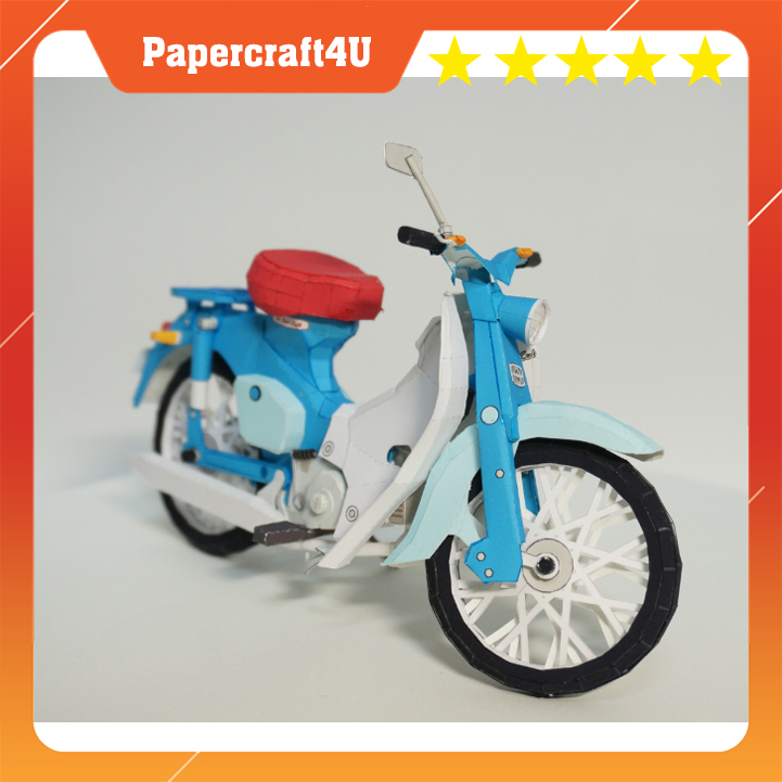 Mô hình giấy xe máy Honda C100 Super Cub cổ điển