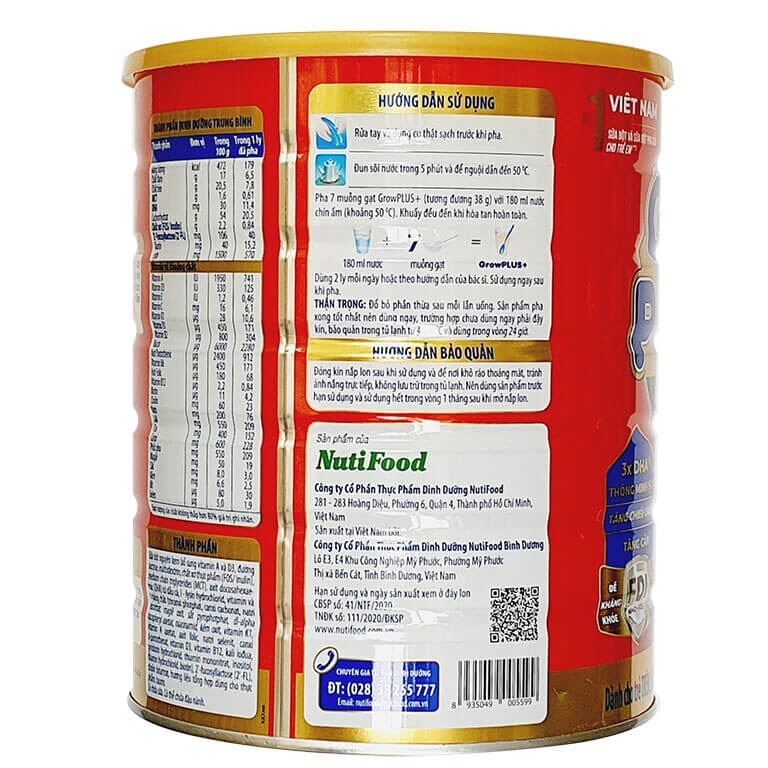 Sữa Bột Nutifood Grow Plus đỏ 1.5kg