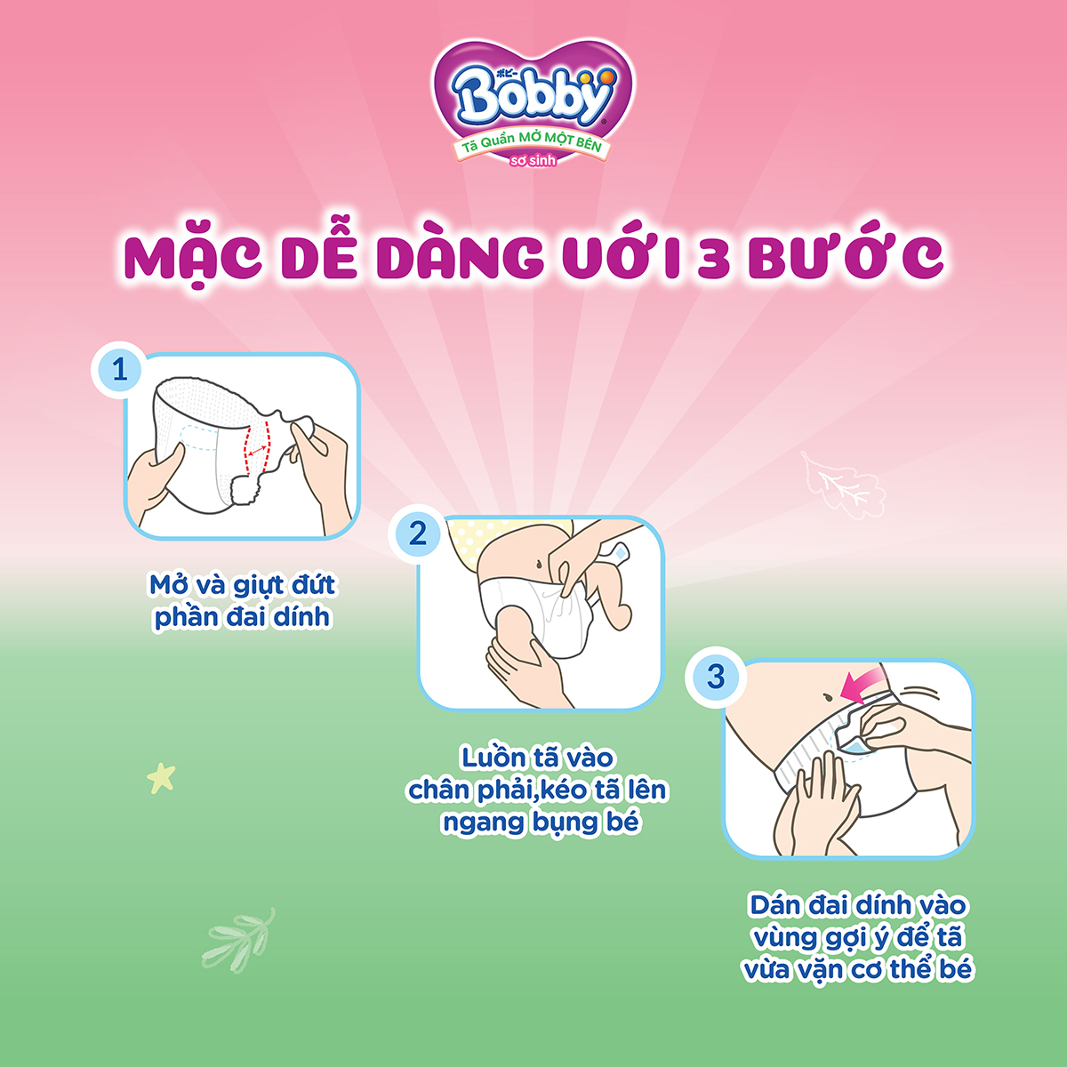 [MỚI] Tã/bỉm quần Mở Một Bên Bobby size S-M 62 miếng/ size S80
