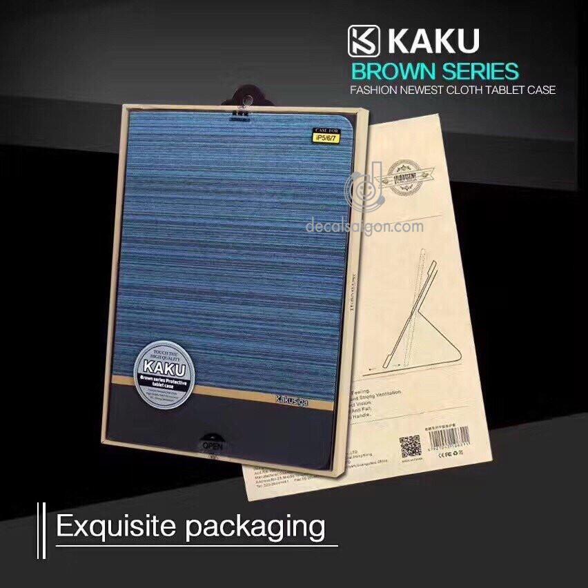[HCM]Bao da iPad 5678 ( Air 1 Air 2 Pro 9.7 New 2017) vải hiệu Kaku Brown Series (xanh lá )