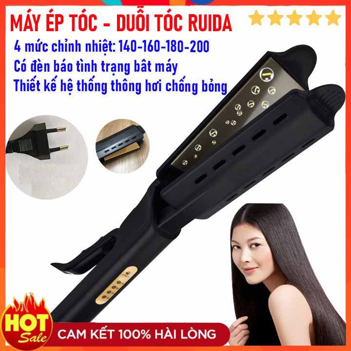 Máy Kẹp Tóc, Ép Tóc RUIDA, Máy Duỗi Tóc, Máy Là Tóc, Máy Uốn Tóc, Máy Làm Tóc Đa Năng , Tạo Kiểu Tóc 4 Mức Chỉnh Nhiệt, Máy Là Tóc Thẳng - Máy Duỗi Tóc Thẳng Chính Hãng  RUIDA