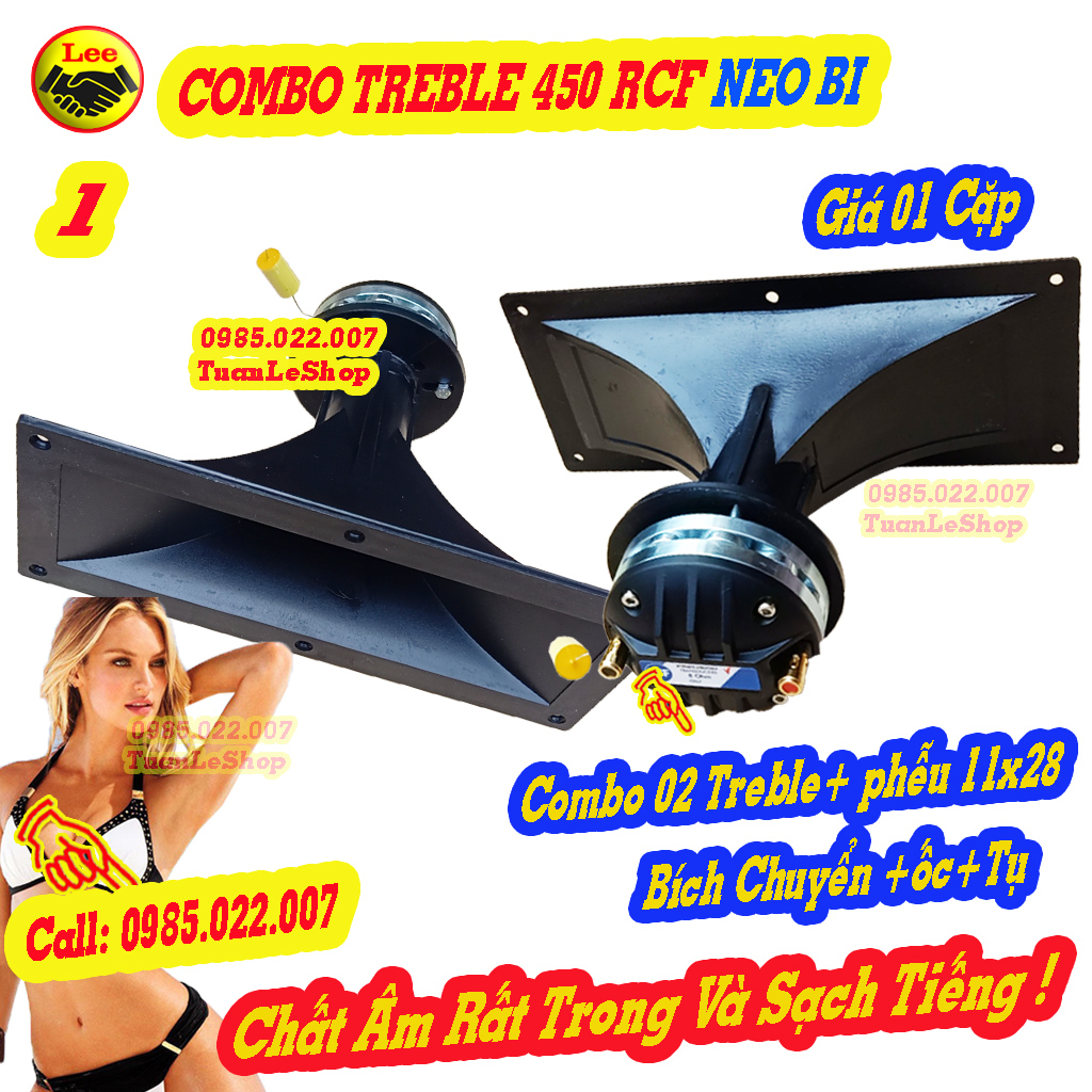 COMBO 2 CỦ LOA TREBLE R C F 450 NEO BI + PHỄU 11X28+BÍCH CHUYỂN+TỤ - TREP 450 R C F NEO BI