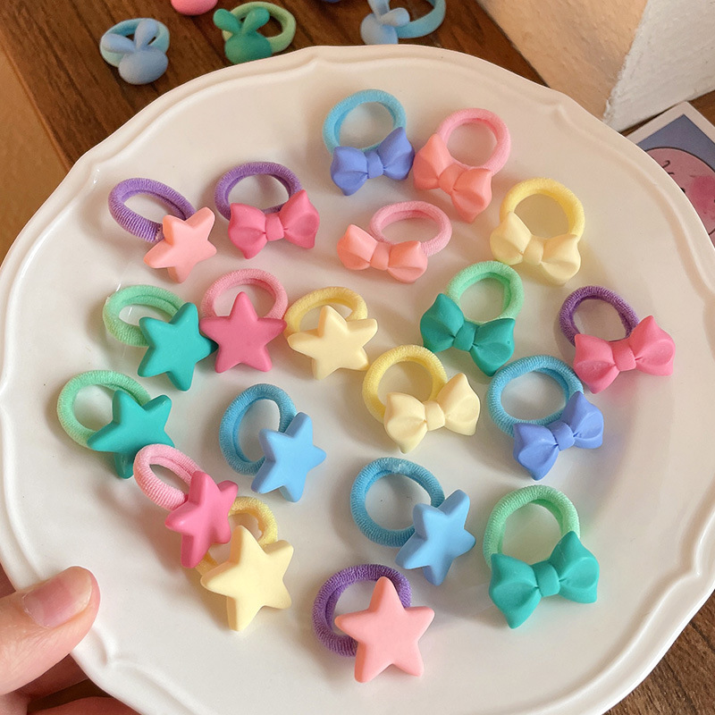 Set 10 Dây Cột Tóc Gắn Charm Cho Bé